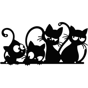 ACRNIGHEET Cat Metal Wall Art Decor Home Wall Decor Minimalist Cute Cat Wall Decor Black Cat Wall Decorations Modern Wall Hanging Decor for Living Room Bedroom Kitchen Garden Black
