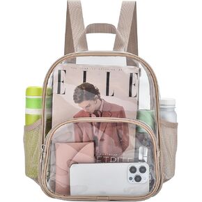 Clear Backpack for Stadium Events Clear Backpack 12x12x6 with Front Pocket for Concert Sport Events Work Travel (Blue)