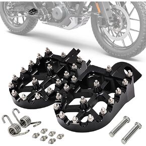 Dirt Bike Foot Pegs,Motorcycle Footpegs with Springs Bolts Wider Footrest CNC for 690 Enduro R/SMC R,790 890 950 990 1050 1090 1190 1290 Adventure/R/S/T Black