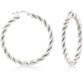Ross-Simons Italian Sterling Silver Medium Twisted Hoop Earrings