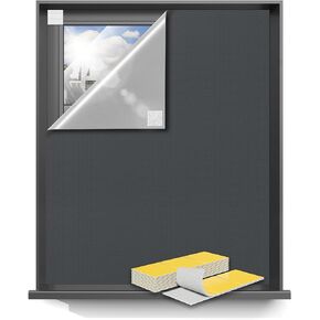 Sumobaby Portable Blackout Curtains 75"x57",100% Blackout Blinds,Blackout Shades with Hook & Loop Tapes,Blackout Window Cover Easy to Cut Fit for Bedroom, Baby Room and TV Room (Gray)