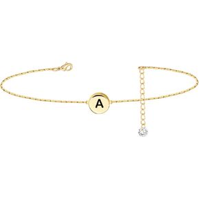 Dainty Delicate Gold Initial Ankle Bracelet for Women, Gold Initial Anklet for Women