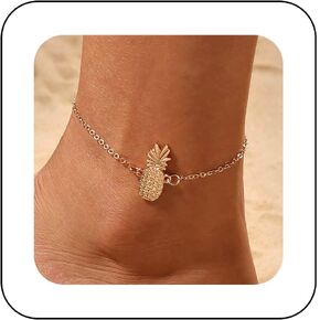 Boho Tiny Pineapple Anklet Leaf Pineapple Anklet Gold Pineapple Anklet Bracelet Pineapple Fruit Anklet Beach Pineapple Anklet Foot Chain Jewelry for Women