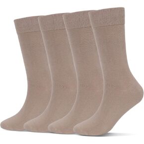 Men's Dress Socks 4 Pack Crew Business Casual Sock Moisture Wicking Super Soft
