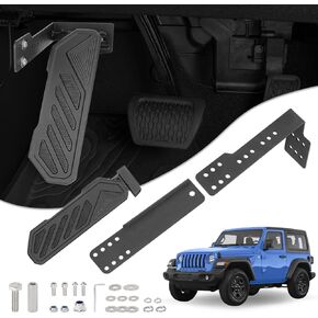 Dead Pedal Foot Rest Pad, Anti-Slip Thickened Left Side Kick Panel for 2007-2023 Jeep Wrangler JK, JL, JLU, 4XE & Gladiator JT