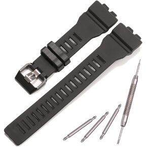 Replacement Strap Compatible with Casio G-Squad GBD-800 GBD800UC GBA-800 Black Watch Band Resin Wristband