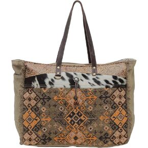 Myra Bag Western Leather Weekender Bag for Women - Parea