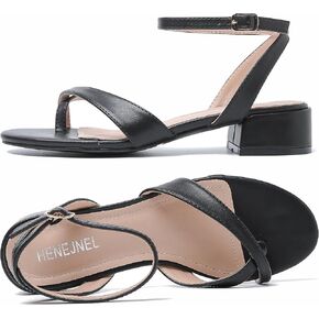 Strappy Sandals Women Dressy Summer Flat Low Block Heeled Thong Sandal Open Split Toe Shoes for Wedding Evening Party