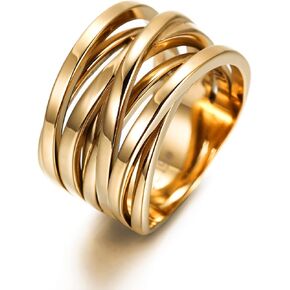 14K Gold Plated Knot Cross Rings Stylish Gift for Valentine's Day Minimalistic for Women Statement Trendy Fashion Engagement Band for Men Friendship Cocktail Ring Personalized Jewerly