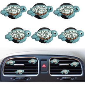 Cute Turtle Air Vent Clips, 6 Pcs Turtle Car Air Fresheners Vent Clips Car Diffuser Vent Clip Car Decoration Car Interior Decor Car Accessories for Women(Ocean, Lemon,Jasmine,Cologne Flavor)