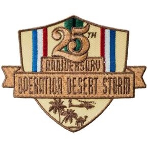 VetFriends.com Desert Storm 25th Anniversary Patch 3.25" x 4.0" Embroidered, Service Ribbon Graphics