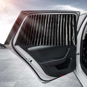 ZATOOTO Car Window Shades, 4 Pack Magnetic Car Side Window Sun Shade for Baby Breathable Mesh Privacy Car Curtains Protection from Heat and UV for Sleeping Camping Breastfeeding (Front & Rear)