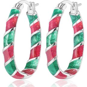 Christmas Earrings for Women Oval Hoop/Big Candy Earrings Xmas Dangle Earrings for Women Fashion Festival Jewelry Gifts