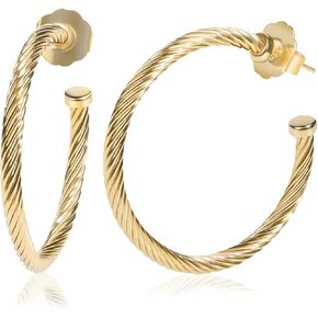 Inspired Designer Twisted Hoop Earrings for Women Fashion Jewelry Cable Wire Half Hoop Earrings for Women Gift