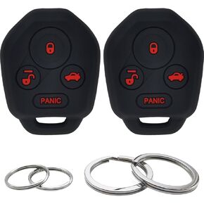 GFDesign 2 Pcs Silicone 4 Buttons Key Fob Cover Remote Case Keyless Rubber Protector Holder Compatible with 2008-2019 Subaru Crosstrek Forester Impreza Legacy Outback Tribeca WRX STI XV Crosstrek