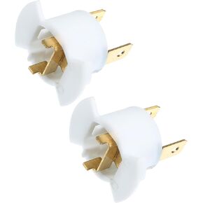 Motoforti Headlight Headlamp Bulb Socket Adapter, for Honda CR-V 2005-2006, Plastic, No.33116-SD4-961, White, 2pcs