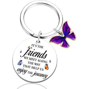 Butterfly Keychains For Women Best Friend Keychain Purple Gifts For Women Stocking Stuffers Purple Butterfly Accessories Birthday Gift For Friends Christmas Thanksgiving Valentines Day Butterfly Gifts
