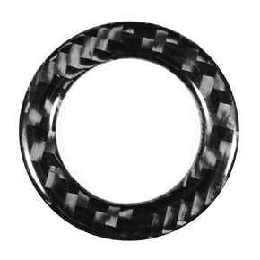 Start Button Trim, Carbon Fiber Engine Start Stop Switch Button Ring Frame Cover Trim Fit for Infiniti Q50/Q60 14-18