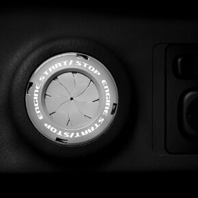 BOMGLING Push Start Button Cover, Rotary Car Engine Push to Start Button Cover, Engine Start Stop Button Cover Decoration DIY Car Gift Fashion,Black