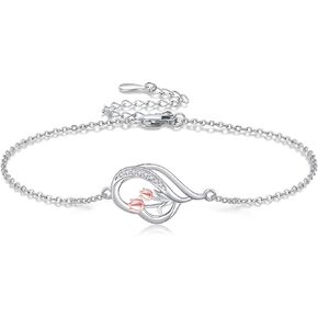 Tulip Bracelet 925 Sterling Silver Tulip Flower Bracelets Tulip Jewelry Gifts for Women Mom Tulip Lovers