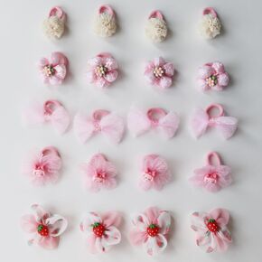 20pcs Dog Hair Bow Bowknot, Dog Bows Cute, Puppy Hair Bows Mix Styles Pet Grooming Rubber Bands Dogs Hair Accessories Handmade Hair Bows for Yorkie Puppy Dogs