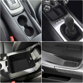 Auovo 8pcs/kit Anti-dust Mats for Chevy Camaro Accessories 2010 2011 2012 2013 2014 2015 Car Cup Holder Inserts,Center Console Liner,Door Pocket Liner Mat Premium Custom Interior (Red)