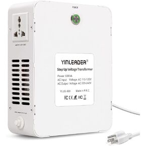 Yinleader Voltage Converter 110V to 220V Step Up Transformer Using 220/230/240 Volt European Asian Appliances in US (1000W)
