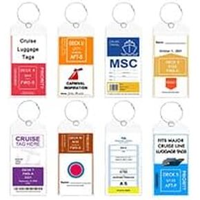 NTONPOWER 6 عبوات من بطاقات الأمتعة للرحلات البحرية، حبل للرحلات البحرية للكرنفال، NCL، الأميرة، سفن الرحلات البحرية MSC، علامات الأمتعة البلاستيكية الشفافة مع ختم بسحاب وحلقات فولاذية، أساسيات الرحلات البحرية لعام 2023-2024 in Kuwait