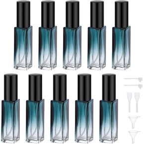 Segbeauty Glass Perfume Bottle Set, 5 Pack of 10ML Mini Travel Atomizer Sprayer for Perfume, Empty Refillable Press Pump Bottle Cologne Dispenser Perfume Spray Bottles Sample Case Travel Essential