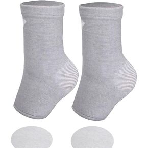 Compression Bamboo Foot Sleeves - Ankle Compression Socks - Foot and Ankle Compression Sleeve - Foot Compression Sleeve for Arch Support, Foot & Ankle Swelling (Gray, X-Large)