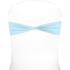 Spandex Chair Sashes, Bow Sash Elastic Chair Bands, Ties Without Buckle for Wedding and Events Decoration (Light Yellow, 10)