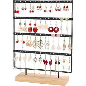 Earring Display for Vendors, Dangle Earring Holder Organizer Stand for Selling with 4 Tiers & 88 Holes