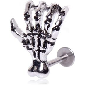 16 Gauge Zombie Claw Labret Stud 316L Surgical Steel (Choose Length) (16GA(1.2) L. 5/16"(8mm))