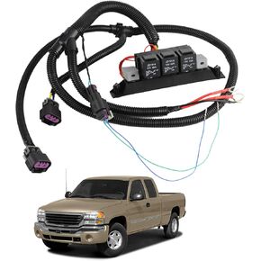 Dual Speed Electric Fan Control Wiring Harness Compatible with 1999-2007 Chevy Silverado Avalanche Suburban Tahoe GMC Sierra Yukon XL 1500 2500 3500 Electric Fan Harness Replaces 674-00923