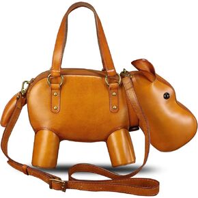 Genuine Leather Purses and Handbags for Women Cute Hippo Shape Fashion Shoulder Bag Unique Crossbody Vintage Satchel Purse