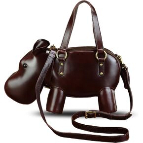 Genuine Leather Purses and Handbags for Women Cute Hippo Shape Fashion Shoulder Bag Unique Crossbody Vintage Satchel Purse in Saudi Arabia