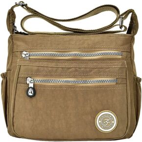 KXF Women's Crossbody Bag Waterproof Nylon Casual Shoulder Bag Messenger Bag Travel Purse Handbag with Multi Pocket