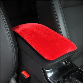 zipelo Fluffy Car Center Console Cover, Armrest Seat Box Protector Fur Mat, Soft Furry Auto Arm Rest Box Cushion Pad, Universal Car Interior Decor Accessories for Most Vehicle, SUV, Truck(Red)