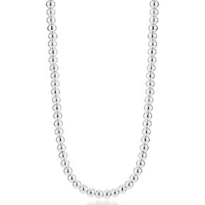 Miabella Italian 925 Sterling Silver Handmade 4mm Bead Ball Strand Chain Necklace for Women, Made in Italy