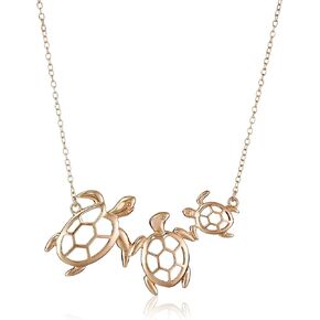 Amazon Essentials Sterling Silver Turtle Family Necklace, 18" , (previously Amazon Collection)
