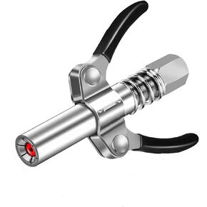 Grease Gun Coupler Grease Gun Fittings Grease Gun Tip Quick Lock and Release Lube Dual Handle Heavy Duty Grease Nozzle Coupler, Compatible with All Grease Guns 1/8" Npt Ends Accessories 12000 PSI