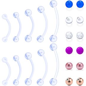 14G Plastic Pregnancy Maternity Belly Button Navel Rings Retainer Bioflex Plastic Silicone Flexible 10mm 12mm 14mm 16mm 25mm Long Bar
