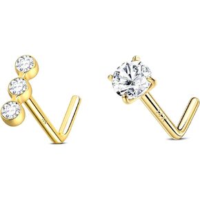 14K Real Gold Nose Stud