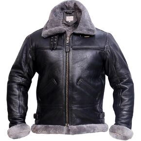 B3 Bomber Jacket Aviator Real Shearling B3 Bomber Jacket Winter Grey