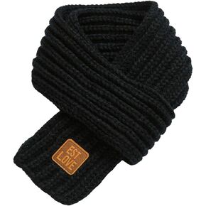 Kids Winter Knitted Warm Scarf Boys Girls Toddlers Solid Color Soft Scarfs Neck Warmer
