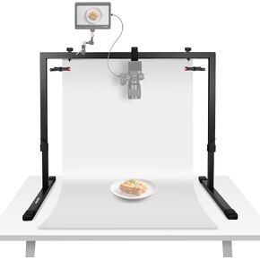 NEEWER Overhead Camera Mount Rig for Top Down Shot with 1s Quick Switch Lock Arca Type QR Plate, Heavy Duty Tabletop Multi Device Stand for Cooking Drawing Crafts Stream, Desk Width≥32"/80cm, ST200