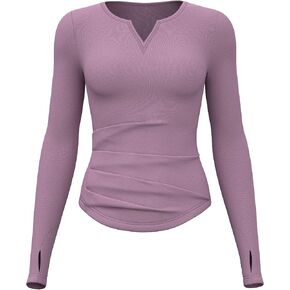 TAISIM Women's Workout Long Sleeve Shirts Athletic Yoga Crop Tops