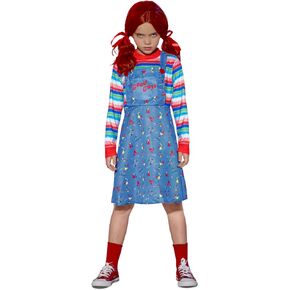 BesserBay Halloween Girls Blue Cartoon Outfit Dress with Front Pocket 2-12 Years