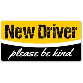 New Driver Please Be Kind Magnet | Easily Removable for Instant Transfers Between Cars + Keep Your Student Driver Safe with a Design That's Not Embarrassing (7.5 X 3.75 Inch)