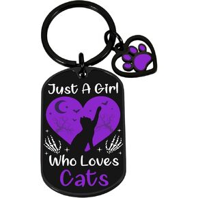 Christmas Stocking Stuffers for Women Men, Black Cat Gifts Keychain for Cat Lovers Cat Mom, Valentines Anniversary Cat Gifts for Daughter Gf Bff Wife Sister Aunt, Bridal Shower Gifts for Bride